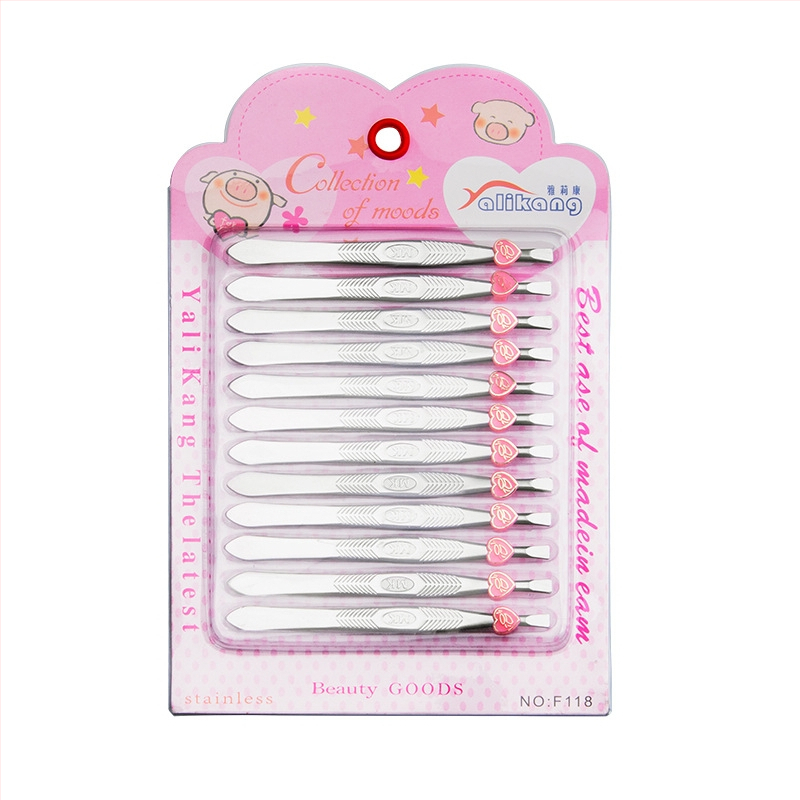 Rozsdamentes acél szemöldökcsipesz ferde hegye a szemöldök formázásához