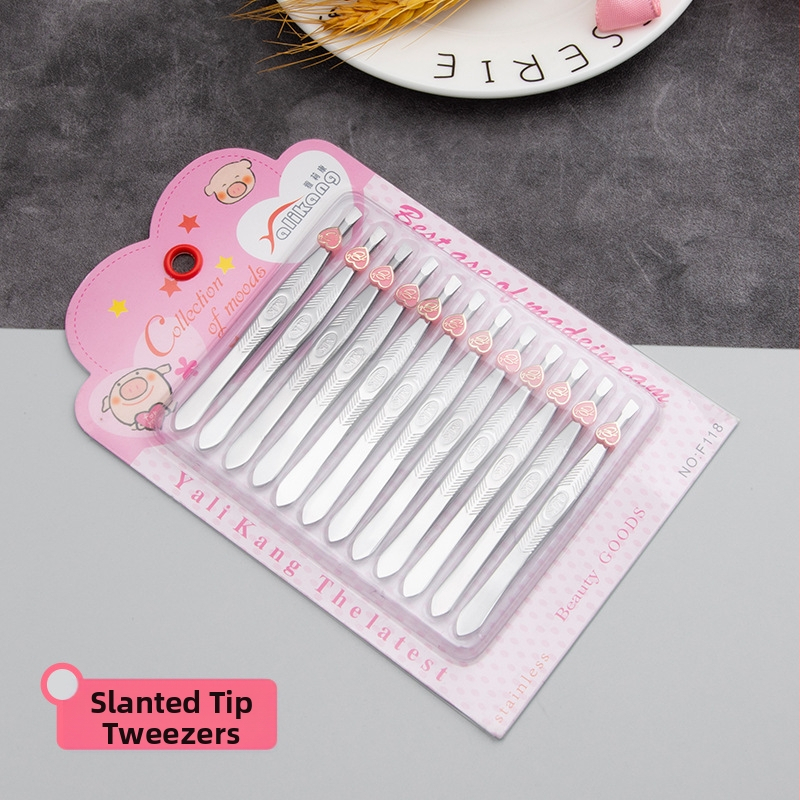 Rozsdamentes acél szemöldökcsipesz ferde hegye a szemöldök formázásához