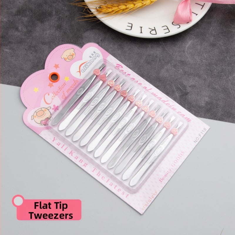 Rozsdamentes acél szemöldökcsipesz ferde hegye a szemöldök formázásához