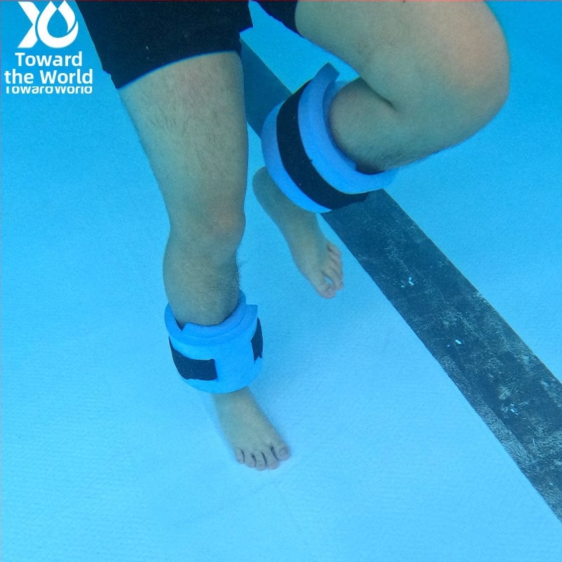 Rehabilitációs úszóöv feszítő úszóval és lábszíjjal, EVA anyagból, vízi rehabilitációhoz és úszóedzésekhez