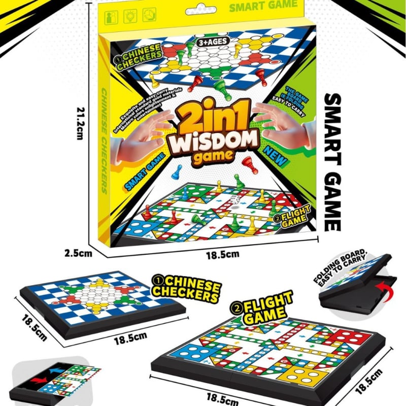 Két játékos számára készített multifunkcionális asztali játék – puzzle, szellemi fejlesztés, kéz- és agyi aktivitás, tic-tac-toe kártyák