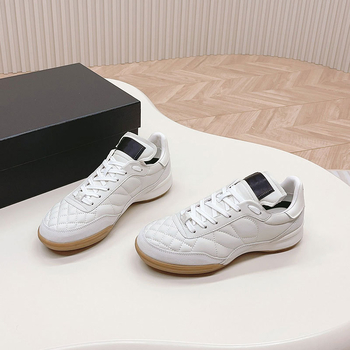 Унисекс спортни обувки от естествена кожа, кръгъл нос, връзки, диамантена шарка, гумена подметка