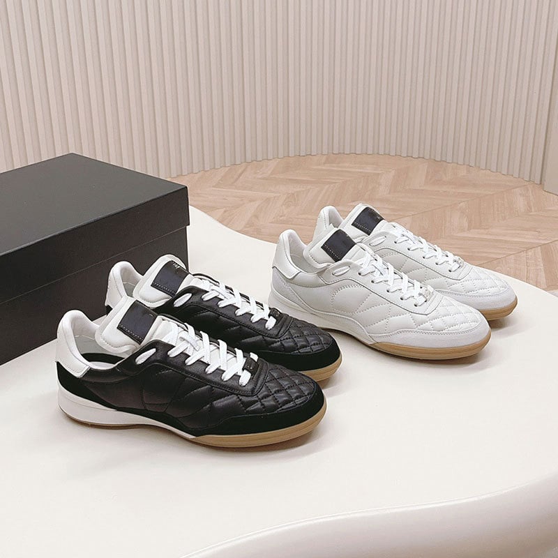 Унисекс спортни обувки от естествена кожа, кръгъл нос, връзки, диамантена шарка, гумена подметка