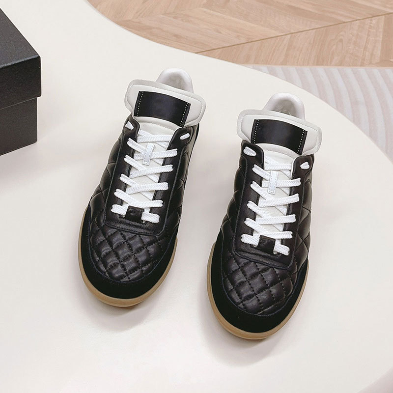 Унисекс спортни обувки от естествена кожа, кръгъл нос, връзки, диамантена шарка, гумена подметка