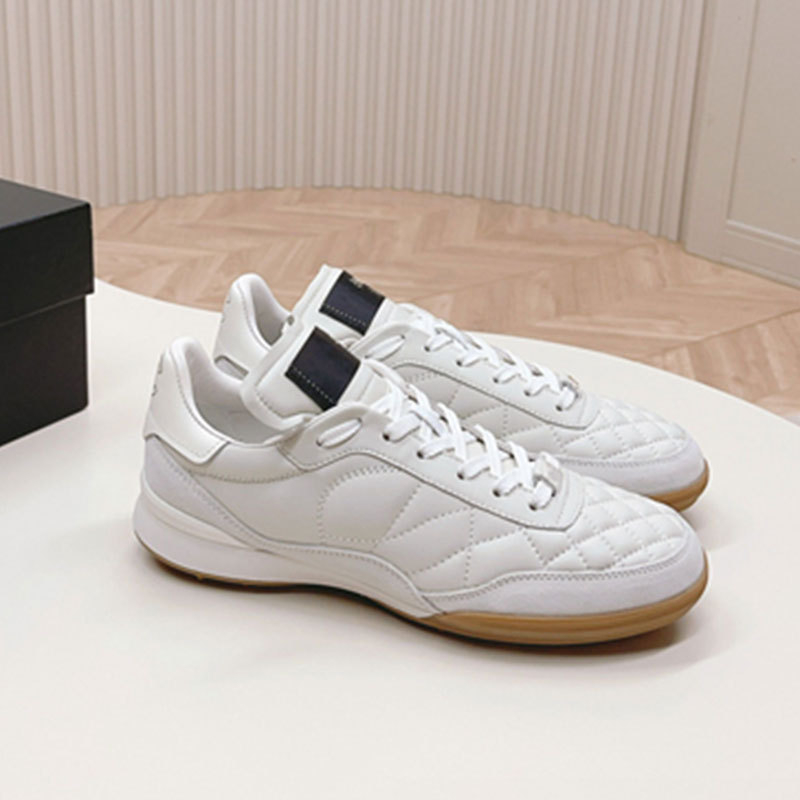 Унисекс спортни обувки от естествена кожа, кръгъл нос, връзки, диамантена шарка, гумена подметка