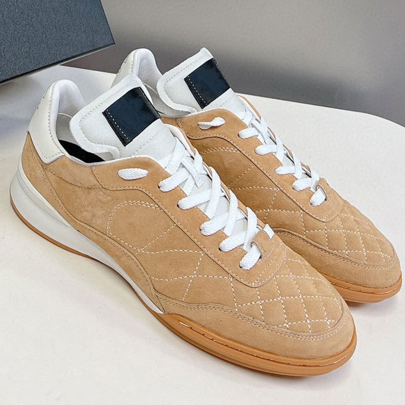 Унисекс спортни обувки от естествена кожа, кръгъл нос, връзки, диамантена шарка, гумена подметка