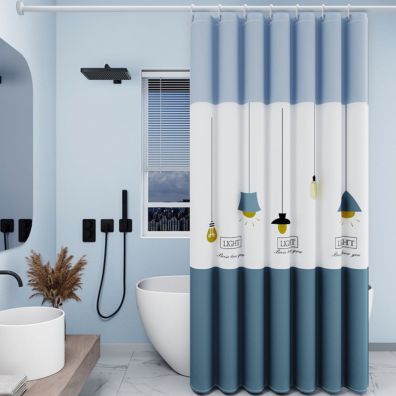 Zuhanyfüggöny készlet - vastagabb vízálló, fúrás nélküli rögzítés, penészedés és nedvességnek ellenálló, poliészter, absztrakt macska színblokkok mintával