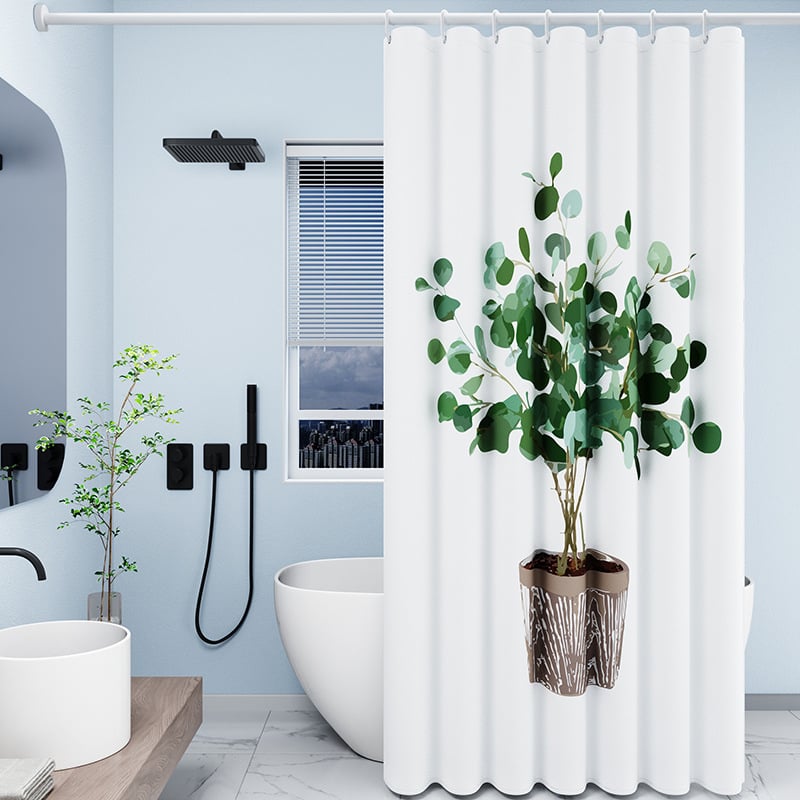 Zuhanyfüggöny készlet - vastagabb vízálló, fúrás nélküli rögzítés, penészedés és nedvességnek ellenálló, poliészter, absztrakt macska színblokkok mintával