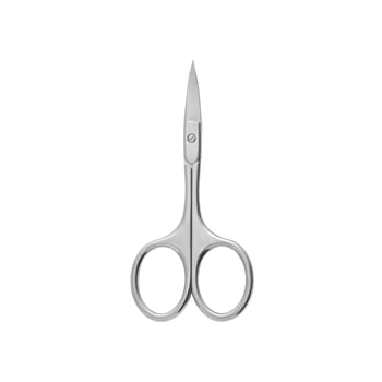 Rozsdamentes acél szemöldök- és orrszőr olló készlet — szemöldökolló hegyes végű, orrszőr olló kerek végű