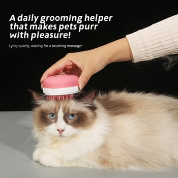 Állatszőr eltávolító kefe - műanyag, kerek fésű, hosszú szőrű macskáknak, Nothing