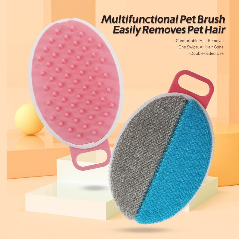 Állatszőr eltávolító kefe - műanyag, kerek fésű, hosszú szőrű macskáknak, Nothing