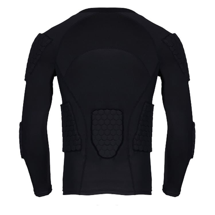 Kombinált sportvédő felszerelés deréktáji, könyökhajlati és vállvédőkkel; poliészter anyagból; felnőtteknek; alkalmas futballhoz és egyéb labdajátékokhoz (Védelem: derék/könyök/váll; Anyag: poliészter; Célközönség: felnőttek; Sportok: futball és egyéb labd