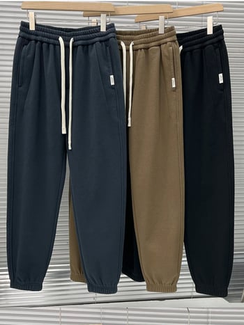 Férfi mindennapi egyenes nadrág, középmagas derekú, vast pamut, mikroelasztikus, tavasz–ősz