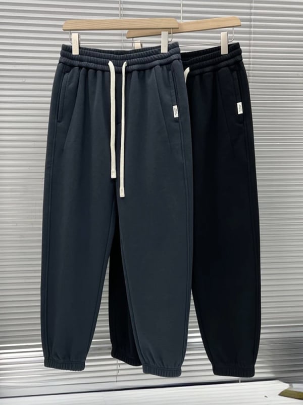 Férfi mindennapi egyenes nadrág, középmagas derekú, vast pamut, mikroelasztikus, tavasz–ősz