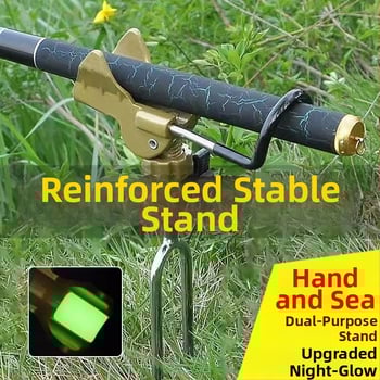 Rozsdamentes acélból készült tengeri horgászbot-tartó állvány — földre szerelhető, nem forog, nem hajtogatható, nagyobb zsákmányokhoz