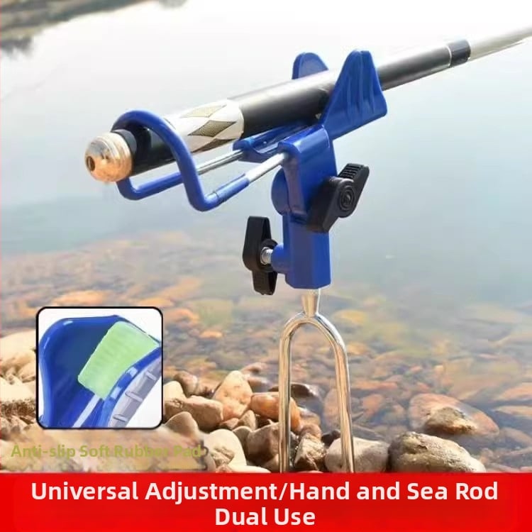 Rozsdamentes acélból készült tengeri horgászbot-tartó állvány — földre szerelhető, nem forog, nem hajtogatható, nagyobb zsákmányokhoz