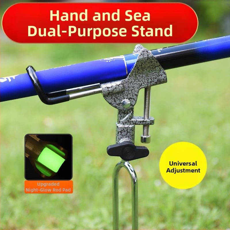Rozsdamentes acélból készült tengeri horgászbot-tartó állvány — földre szerelhető, nem forog, nem hajtogatható, nagyobb zsákmányokhoz