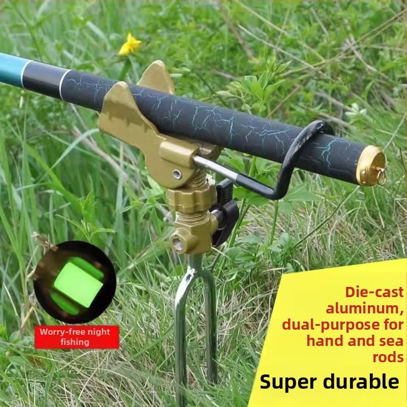 Rozsdamentes acélból készült tengeri horgászbot-tartó állvány — földre szerelhető, nem forog, nem hajtogatható, nagyobb zsákmányokhoz