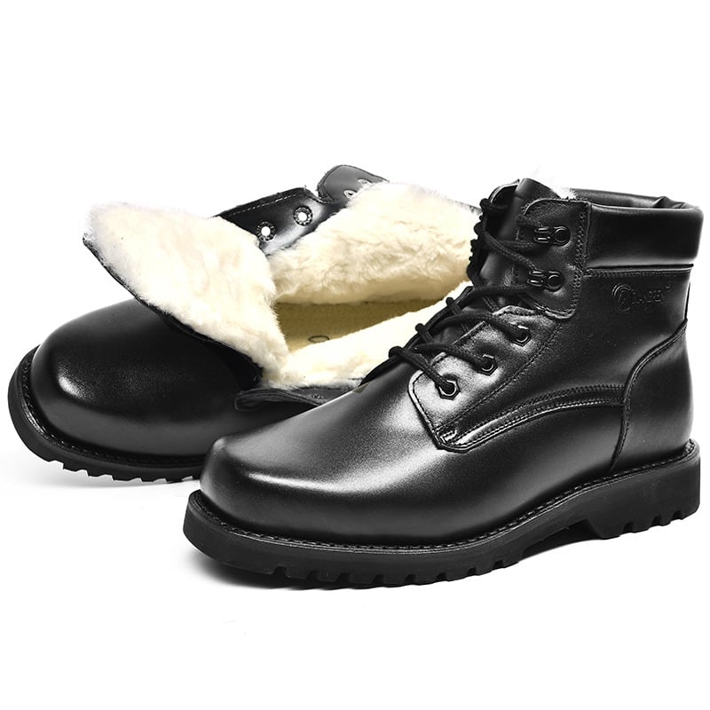 Martin csizmák - bőr felső rész, belső gyapjú, téli magas szárú bakancs, négyszögletes orr, gumírozott talp