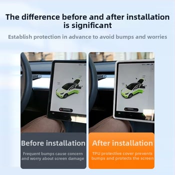 Tesla Model 3/Y központi kijelzővédő, TPU anyag, nr01 modell, Norong, testreszabható feldolgozás, nyomtatott logó