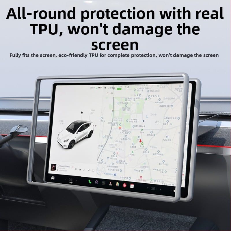 Tesla Model 3/Y központi kijelzővédő, TPU anyag, nr01 modell, Norong, testreszabható feldolgozás, nyomtatott logó