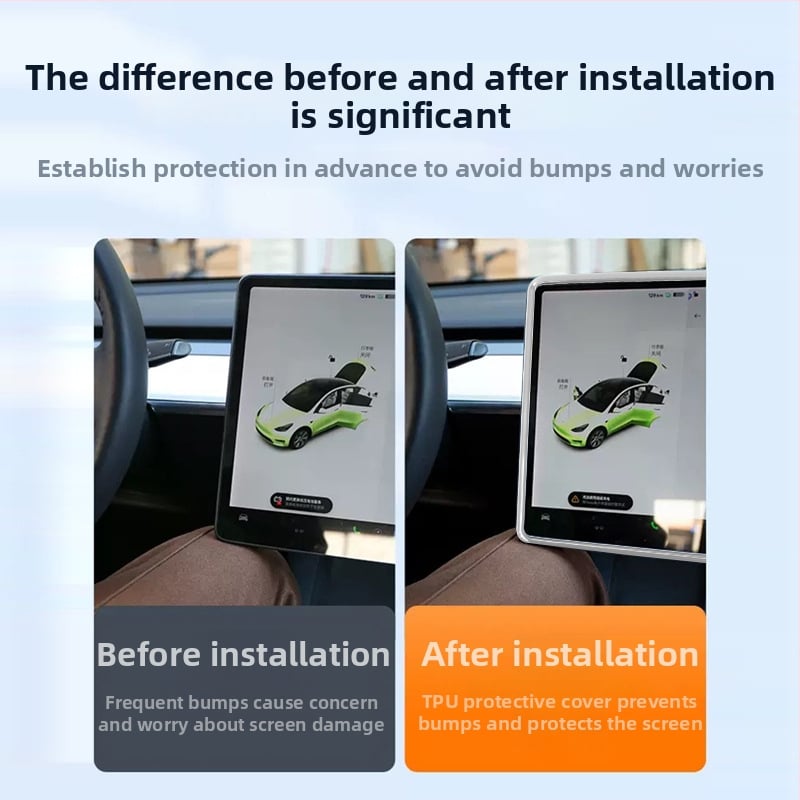 Tesla Model 3/Y központi kijelzővédő, TPU anyag, nr01 modell, Norong, testreszabható feldolgozás, nyomtatott logó