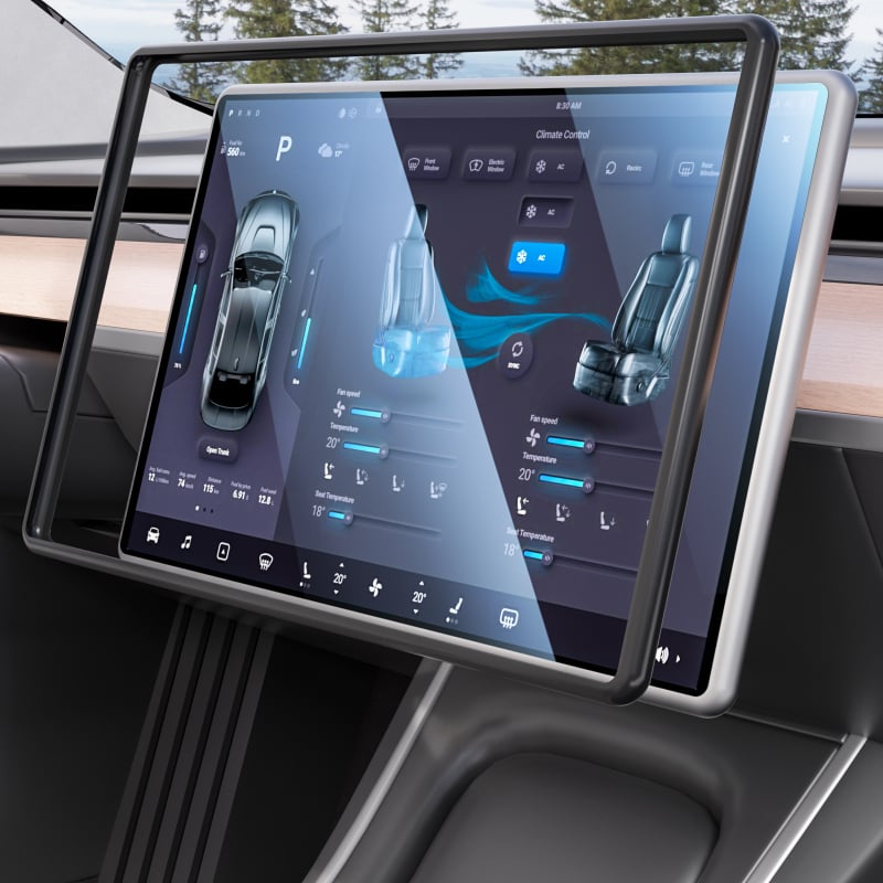 Tesla Model 3/Y központi kijelzővédő, TPU anyag, nr01 modell, Norong, testreszabható feldolgozás, nyomtatott logó