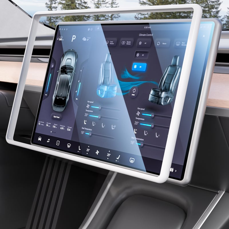 Tesla Model 3/Y központi kijelzővédő, TPU anyag, nr01 modell, Norong, testreszabható feldolgozás, nyomtatott logó