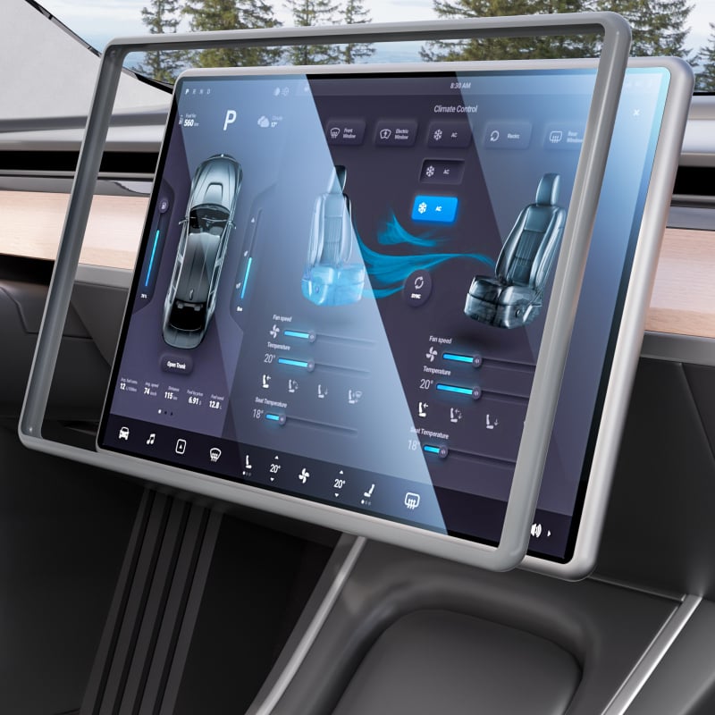 Tesla Model 3/Y központi kijelzővédő, TPU anyag, nr01 modell, Norong, testreszabható feldolgozás, nyomtatott logó