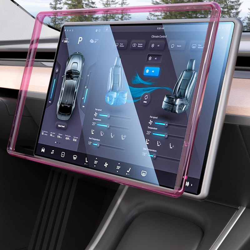 Tesla Model 3/Y központi kijelzővédő, TPU anyag, nr01 modell, Norong, testreszabható feldolgozás, nyomtatott logó