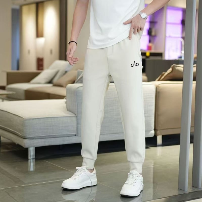 Férfi slim-fit sportos-napras nadrág csíkos mintával, magas derék, lélegző