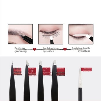 Rozsdamentes acél szemöldökcsipesz készlet, 4 darabos: szemöldökcsipesz, szemöldökolló és vágóeszközök