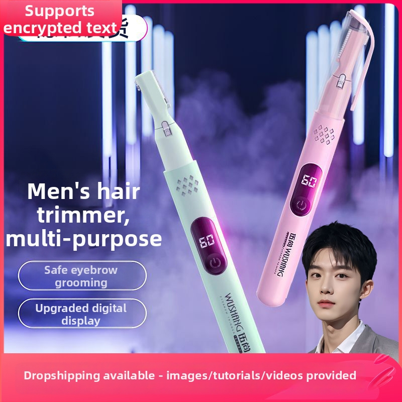 Pánsky elektrický grooming set — USB dobíjateľný, multifunkčný holiaci strojček pre obočie, telo a podpazušie; ABS, umývateľný, hmotnosť 60 g