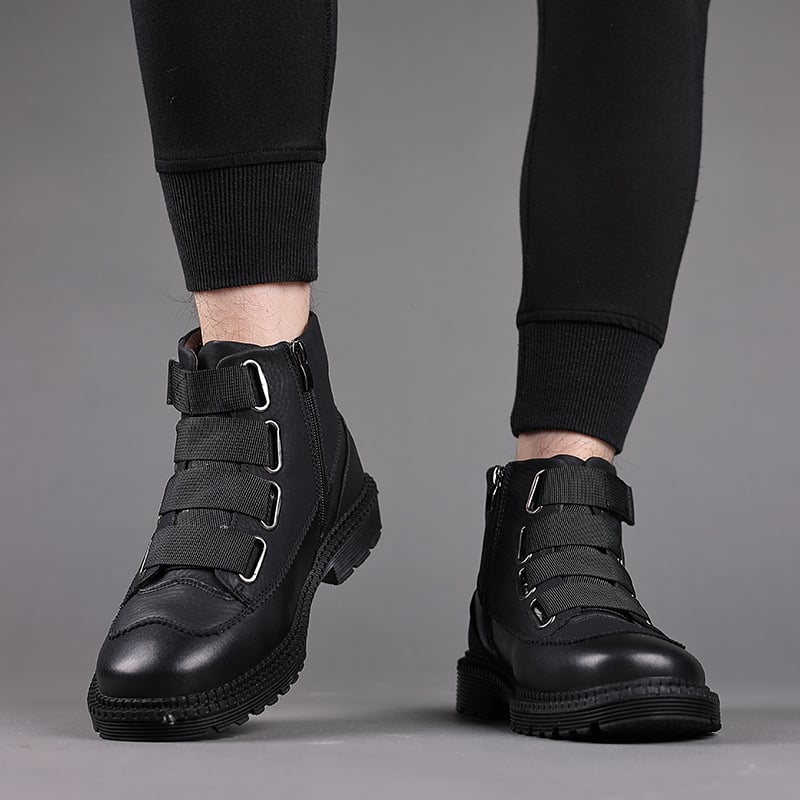 Martin csizmák férfiaknak, valódi bőr felsőrész, gumitalp, csúszásmentes, meleg téli csizma.