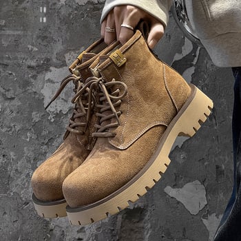 Martin csizmák - Vintage stílusú, fűzős, kerek orrú, gumitalpú, alacsony sarok (1–3 cm), felsőrész: tehén velúr