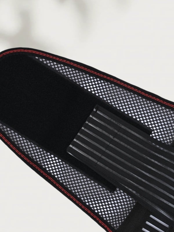 Deréköv vaslemezzel – vékony, lélegző hálós kialakítás, uniszex deréktámasz (Poliészter; Vaslemez; Uniszex; Kültéri sportok; Deréktámasz)