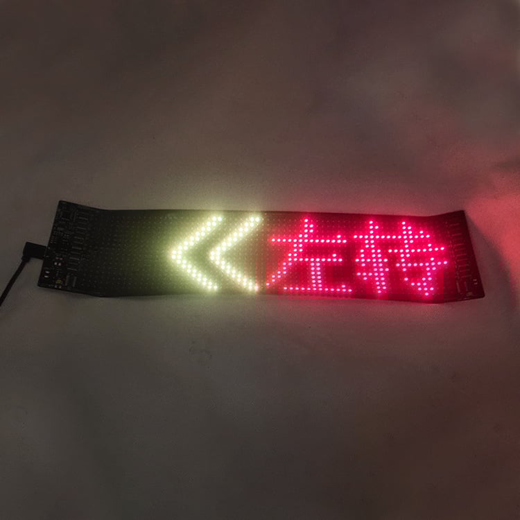 Rugalmas autó LED-kijelző ragasztós telepítéssel, kültéri használatra, több kijelző mód, nagy fényerő