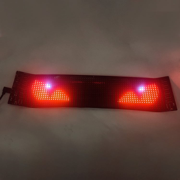 Rugalmas autó LED-kijelző ragasztós telepítéssel, kültéri használatra, több kijelző mód, nagy fényerő