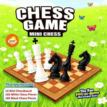 Gyerekeknek szóló mini sakk asztali játék, oktató és hordozható (Anyag: műanyag; Használat: beltéri; Korosztály: 4–14 év)