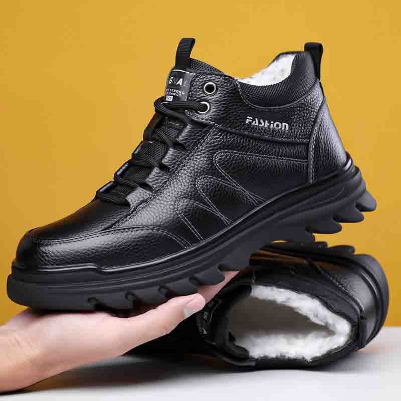 Martin csizmák, brit stílusú magas szárú, felső rész első réteg marhabőrből, juhgyapjú bélés, vastag gumitalp, oldalsó cipzár