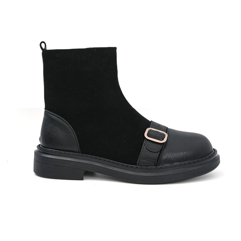 Férfi bőrből készült csizma, PU felsőrész, középmagas, hegyes orrú, oldalsó cipzárral, brit stílus