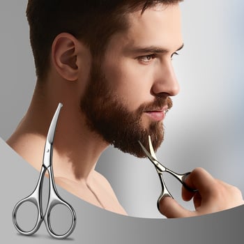 Rozsdamentes acél szépségolló készlet — kerek fejű orr-szőrszál olló, szakállolló, szemöldökolló, sminkolló