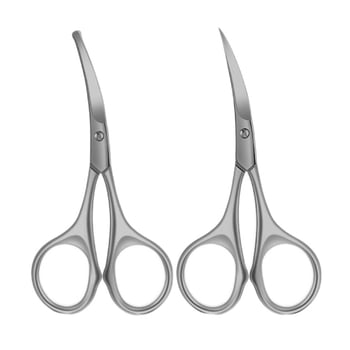 Rozsdamentes acél szépségolló készlet — kerek fejű orr-szőrszál olló, szakállolló, szemöldökolló, sminkolló