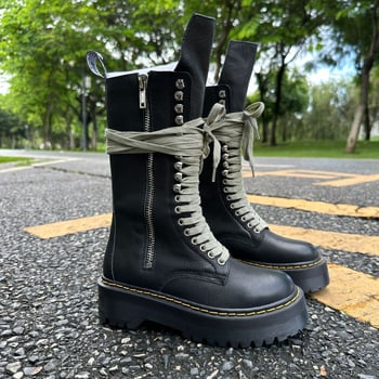 Martin bakancs uniszex, valódi bőrből, magas szárú, magasságot növelő talp, kerek orrú, fűzőkkel, Goodyear talppal, téli viselet