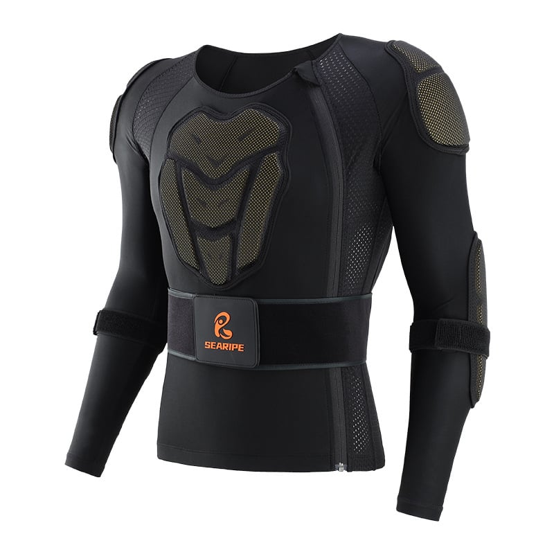 Hosszú sívédő páncél — váll-, mellkas- és könyökvédelmet tartalmazó gumitest, felnőtteknek, síeléshez