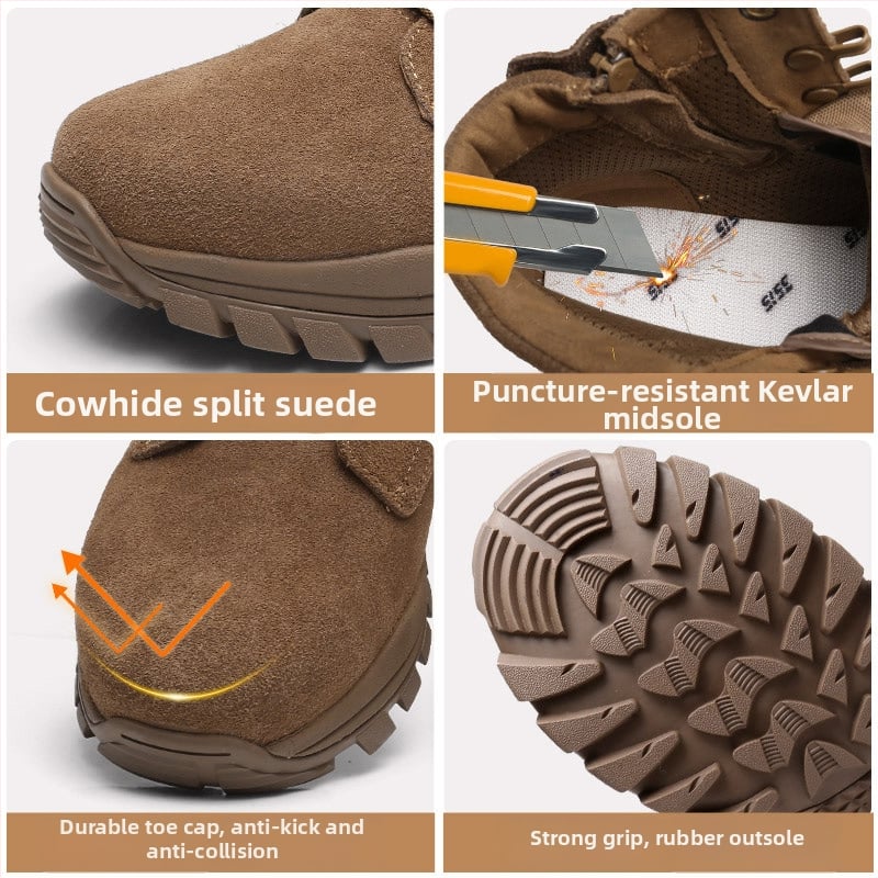 Férfi Martin csizma - bőr és textil felső, gumi hab talp, oldalsó cipzár, légáteresztő hálós bélés, sarok 3-5 cm