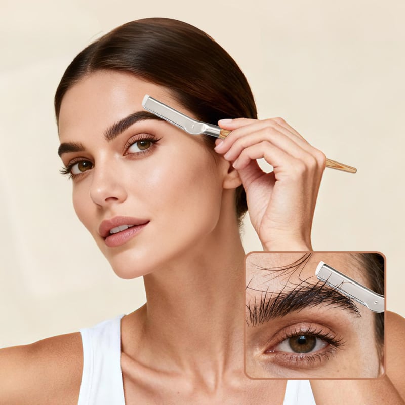 Yifan One szemöldök-trimmer fa markolattal, acél penge, felhatalmazott magánmárka