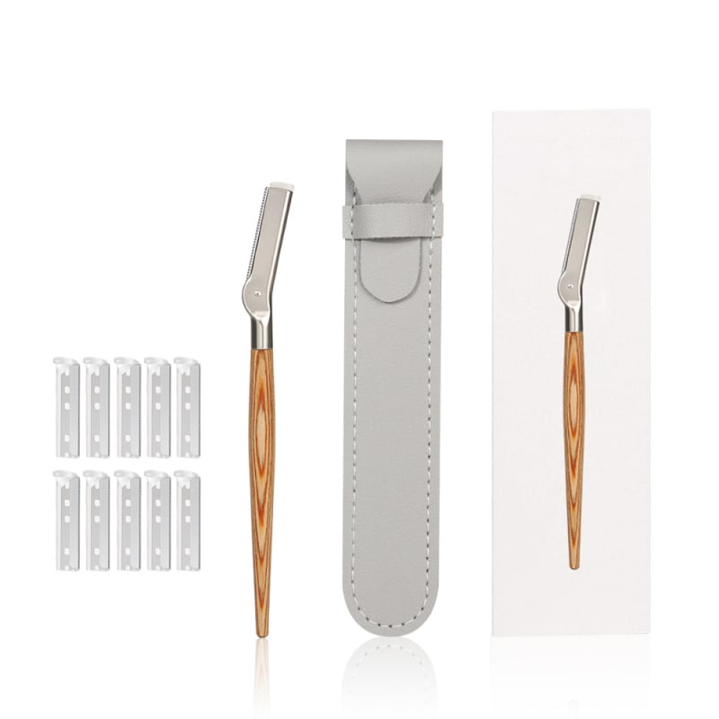 Yifan One szemöldök-trimmer fa markolattal, acél penge, felhatalmazott magánmárka