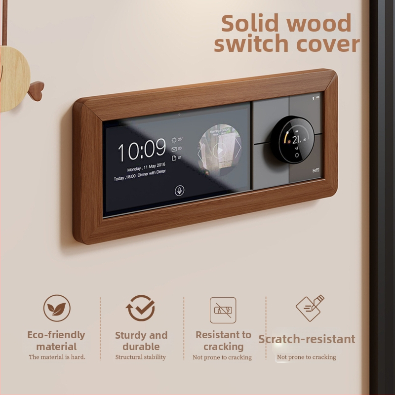 Drevená rámová ochrana vypínača – moderný minimalistický štýl (Materiál: buk; Kategória: nálepka na vypínač; Priestory: obývačka, spálňa, študovňa, reštaurácia, kúpeľňa, vstup, balkón, komerčné miesto, Iné)