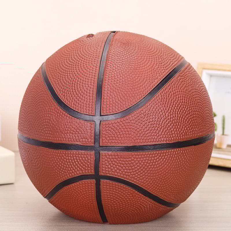 Kosárlabda alakú persely — gyanta, asztali dísz, modern művészet, ajándék